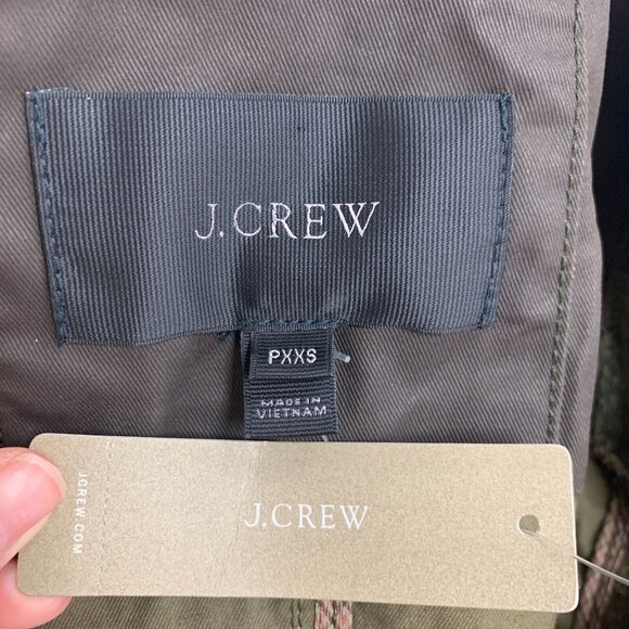 J Crew Jacket Womens PXXS Petite The Downtown Field Resin Coated Canvas Zip Snap - Picture 12 of 16